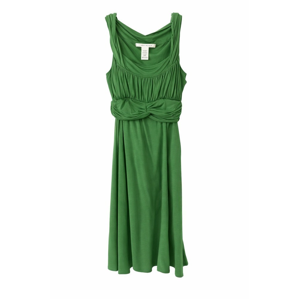 Max Studio Green Sleeveless Mini Dress | Size XS | Twist Bodice & Empire Waist